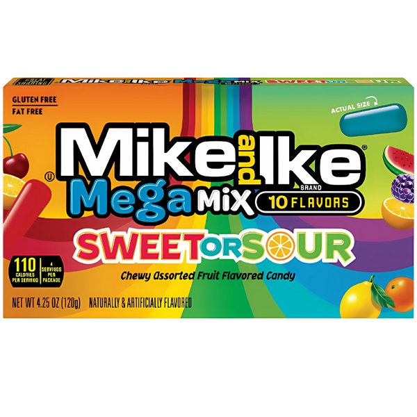 Mike and Ike Mega Mix Sweet or Sour 120g - Jessica's Sweets