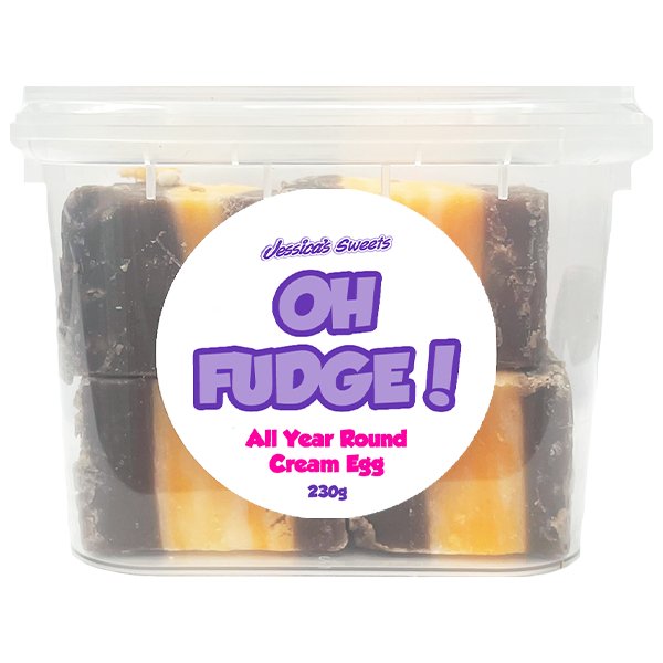 Jessica's Oh Fudge! All Year Round Cream Egg Flavoured 230g Tub - Jessica's Sweets