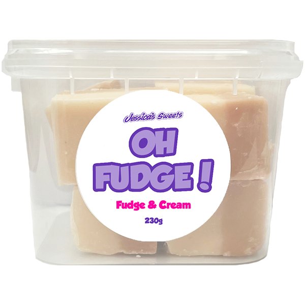 Jessica's Oh Fudge! Fudge & Cream Flavour 230g Tub - Jessica's Sweets