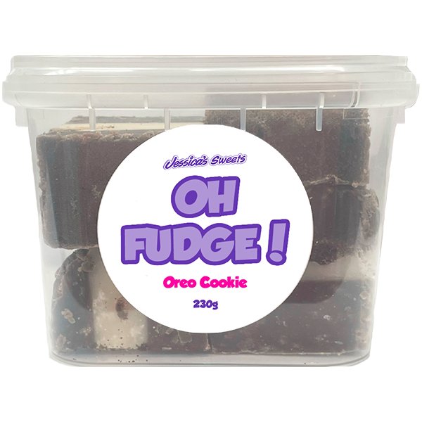 Jessica's Oh Fudge! Oreo Cookie Flavour Fudge 230g Tub - Jessica's Sweets