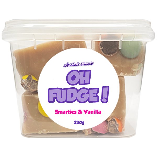 Jessica's Oh Fudge! Smarties & Vanilla Fudge 230g