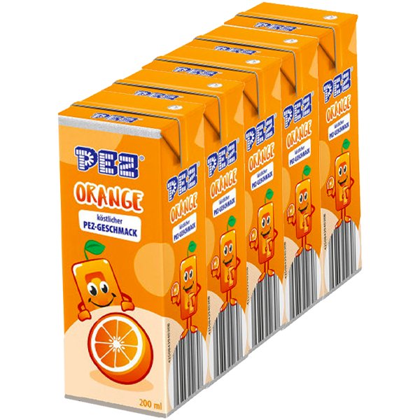 PEZ Orange Drink Carton 200ml 5 Pack - Jessica's Sweets