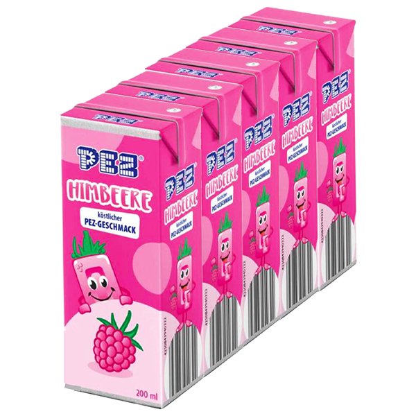 PEZ Raspberry Drink Carton 200ml 5 Pack - Jessica's Sweets