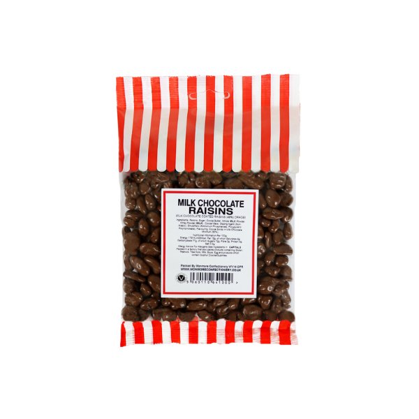Chocolate Flavour Coated Raisins 140g - Jessica's Sweets