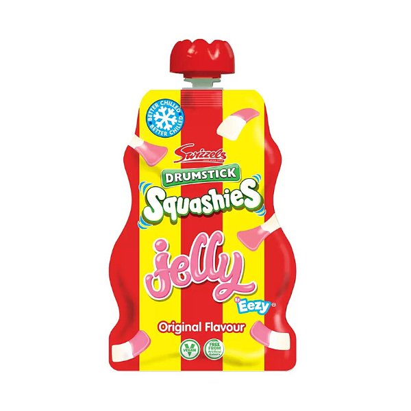 Swizzel's Drumsticks Squashies Original Raspberry & Milk Jelly Pouch 80g - Jessica's Sweets