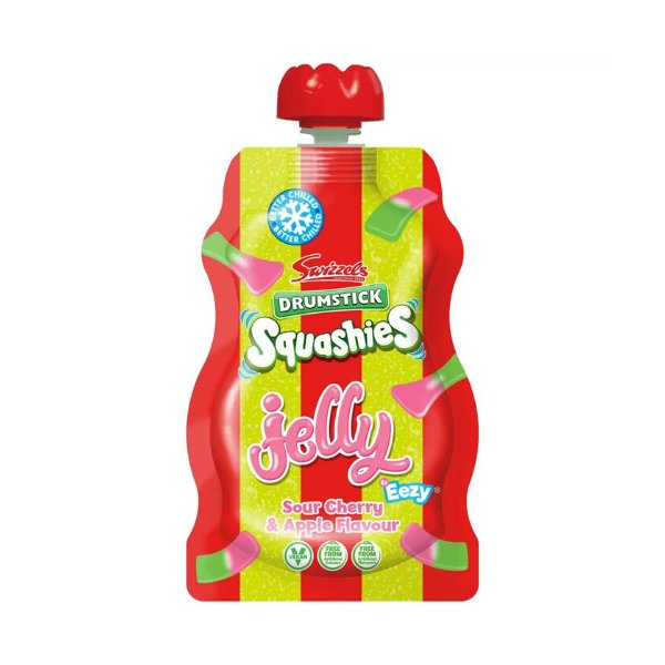 Swizzel's Drumsticks Squashies Sour Apple And Cherry Jelly Pouch 80g - Jessica's Sweets