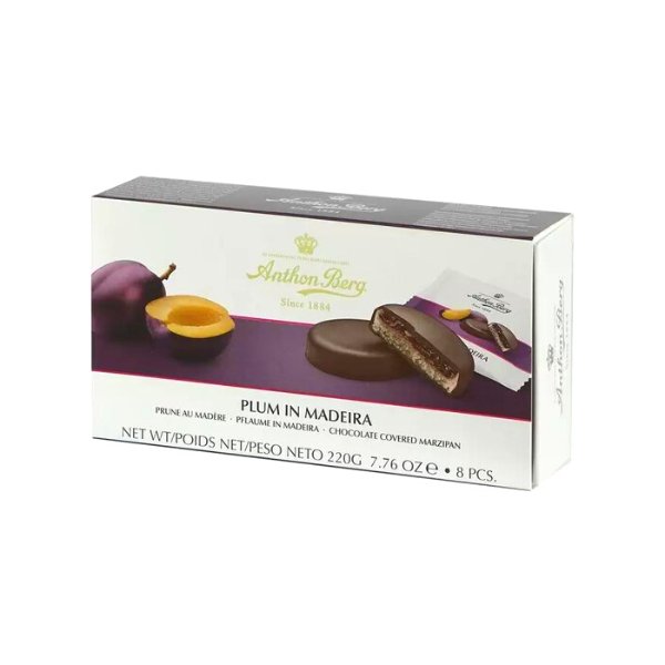 Anthon Berg Plum In Madeira Chocolate Covered Marzipan 220g - Jessica's Sweets