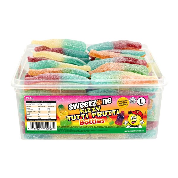 Sweetzone Giant Fizzy Tutti Frutti Bottles 742G - Jessica's Sweets