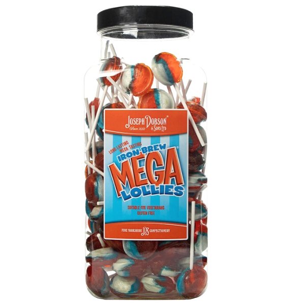 Dobson Iron Brew Lollies Jar - 90 Count - Jessica's Sweets