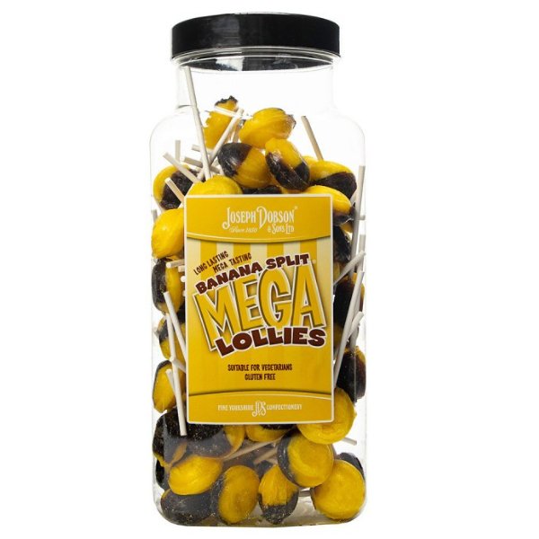 Dobson Banana Split Lollies Jar - 90 Count - Jessica's Sweets
