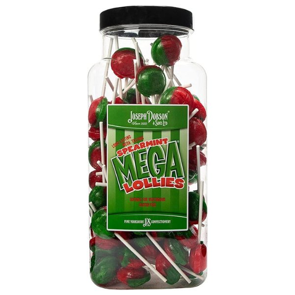 Dobson Spearmint Lollies Jar - 90 Count - Jessica's Sweets