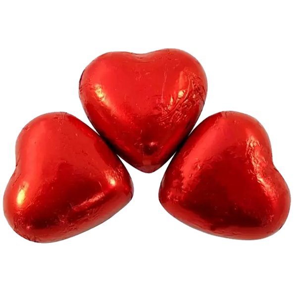 Kingsway Red Foiled Milk Chocolate Hearts 1kg - Jessica's Sweets