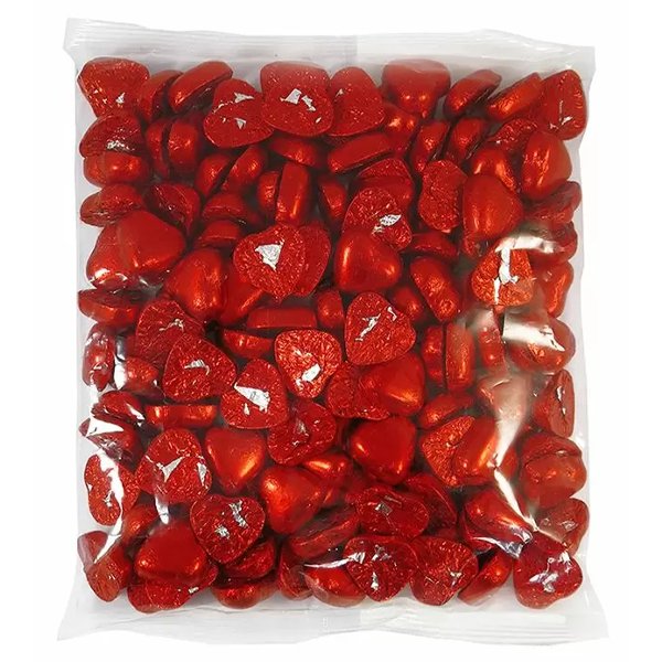 Kingsway Red Foiled Milk Chocolate Hearts 1kg - Jessica's Sweets