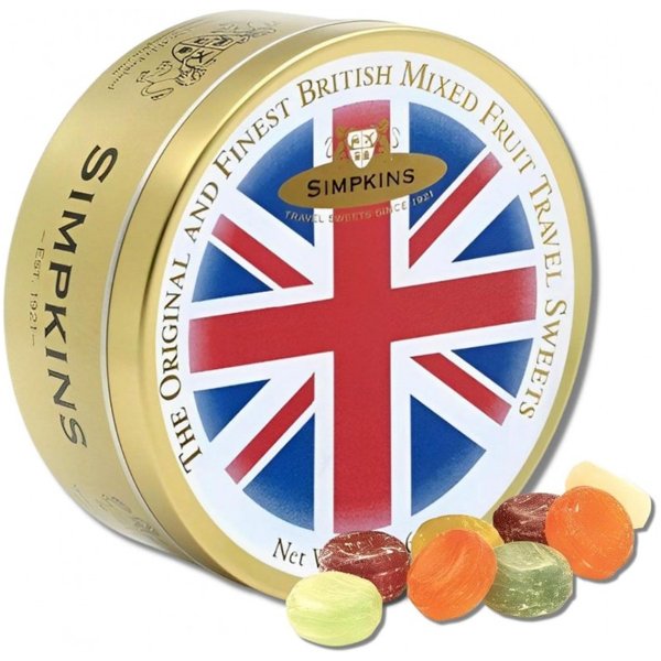 Simpkins The Original and Finest British Mixed Fruit Travel Sweets Tin 175g - Jessica's Sweets