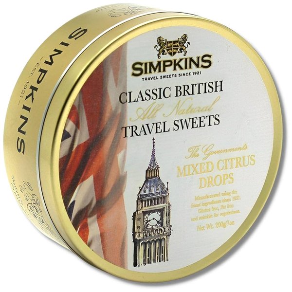 Simpkins Mixed Citrus Drops Tin 200g - Jessica's Sweets