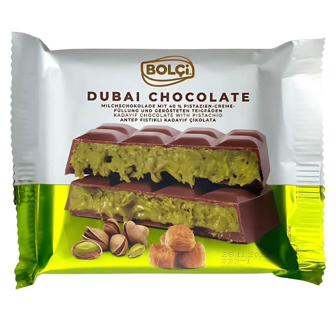 Bolci Dubai Kadayif chocolate with pistachio - 100g - Jessica's Sweets