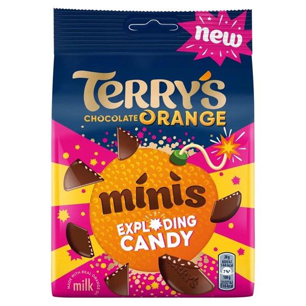 Terry's Chocolate Orange Exploding Minis Pouch 105g - Jessica's Sweets