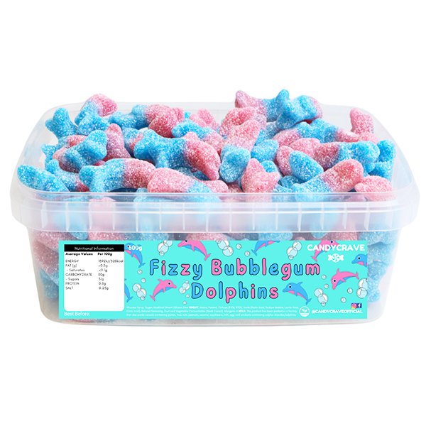 Candy Crave Bubblegum Dolphin Tub - 600g - Jessica's Sweets