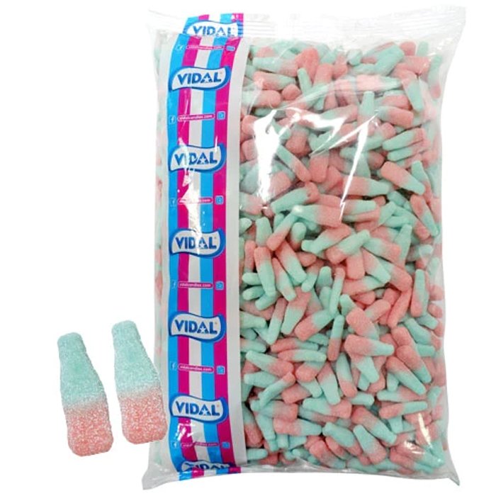 Vidal Fizzy Bubblegum Bottles Bag 3kg - Jessica's Sweets