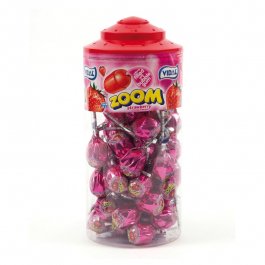 Zoom Mega Strawberry Lollies 50 Count - Jessica's Sweets