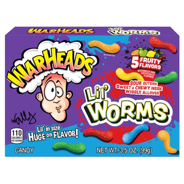 Warheads Lil' Worms Theatre Box 99g - Jessica's Sweets