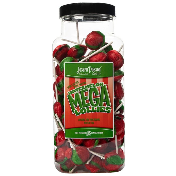 Dobson Watermelon Lollies Jar - 90 count - Jessica's Sweets