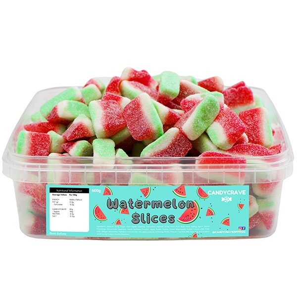 Candy Crave Watermelon Slices Tub 600g - Jessica's Sweets