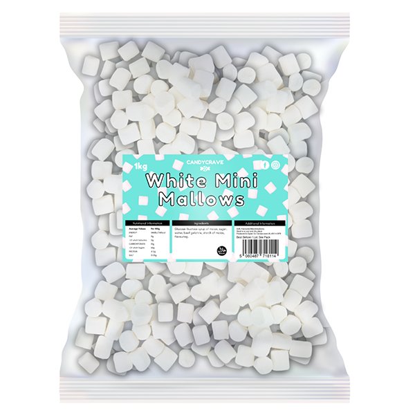 Candy Crave White Mini Mallows 2kg - Jessica's Sweets
