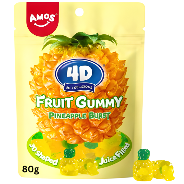 Amos 4D Gummy Pineapple Burst 80g