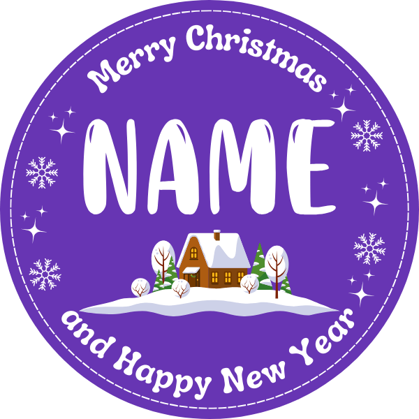 Personalised Merry Christmas Sticker with Snow Scene - Jessica's Sweets