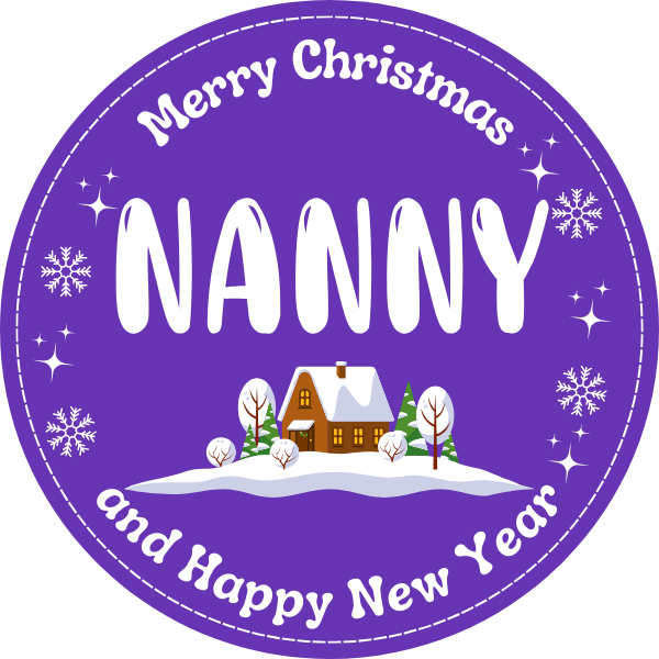 Personalised Merry Christmas Sticker with Snow Scene