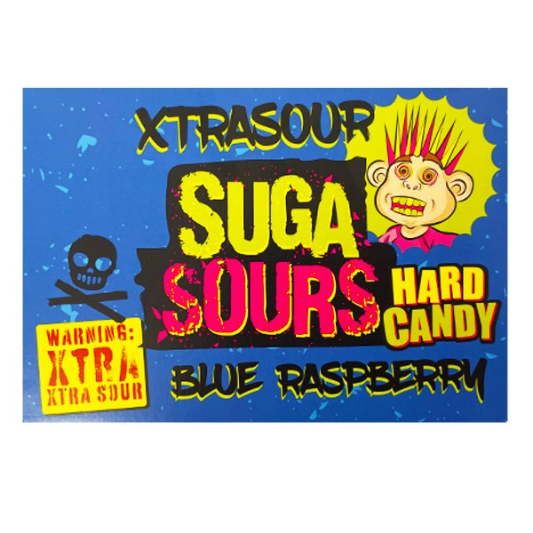 Xtra Suga Sours Hard Candy Blue Raspberry 100g - Jessica's Sweets