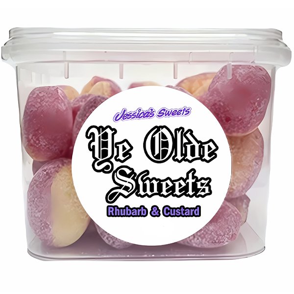 Jessica's Sweets Ye Olde Sweets Rhubarb and Custard 250g - Jessica's Sweets