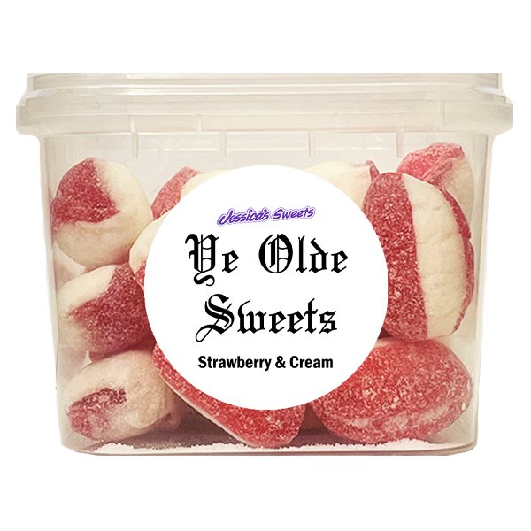 Jessica's Sweets Ye Olde Sweets Strawberry & Cream 186g - Jessica's Sweets