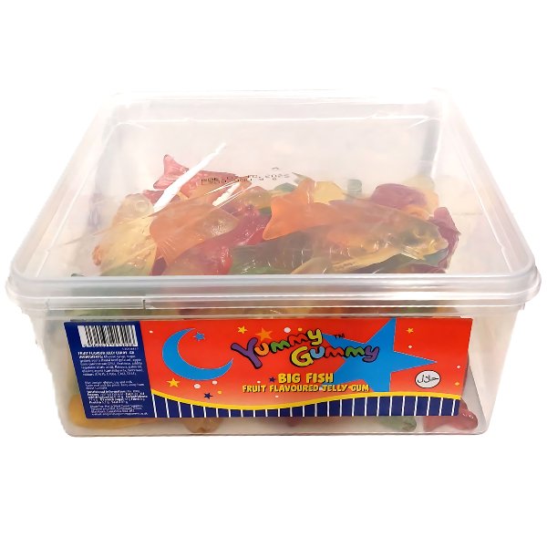 Yummy Gummy Big Fish Tub 60 pieces - Jessica's Sweets