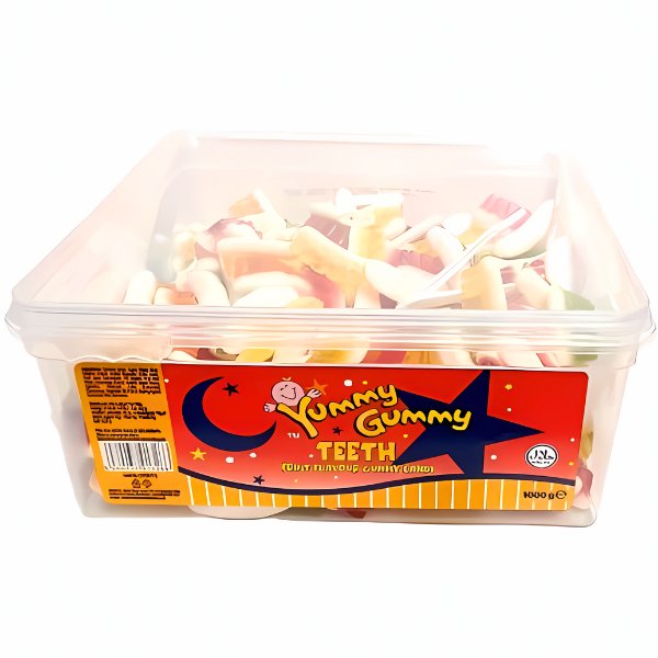 Yummy Gummy Teeth Tub 1kg - Jessica's Sweets